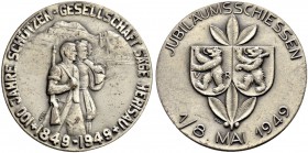 SCHWEIZ - Schützentaler, Schützenmedaillen & Schützenvaria
Appenzell Ausserrhoden
Silbermedaille 1949. Herisau. 100 Jahre Schützengesellschaft Säge. J...