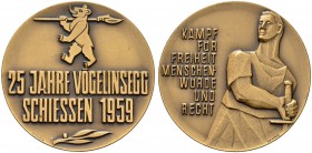 SCHWEIZ - Schützentaler, Schützenmedaillen & Schützenvaria
Appenzell Ausserrhoden
Bronzemedaille 1959. Vögelinsegg. 25 Jahre Vögelinseggschiessen. 2...