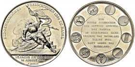 SCHWEIZ - Schützentaler, Schützenmedaillen & Schützenvaria
Basel
Silbermedaille 1844. Basel. Eidgenössisches Freischiessen. 27.24 g. Richter (Schütz...