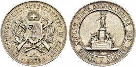 SCHWEIZ - Schützentaler, Schützenmedaillen & Schützenvaria
Basel
Silbermedaille 1879. Basel. Eidgenössisches Schützenfest. 21.82 g. Richter (Schütze...