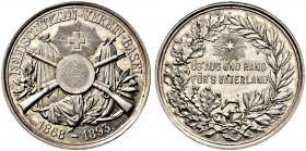SCHWEIZ - Schützentaler, Schützenmedaillen & Schützenvaria
Basel
Silbermedaille 1893. Basel. 25 Jahre Feldschützen-Verein 1868-1893. 17.01 g. Richte...