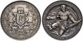 SCHWEIZ - Schützentaler, Schützenmedaillen & Schützenvaria
Basel
Silbermedaille 1893. Binningen. Kantonalschützenfest. 38.15 g. Richter (Schützenmed...