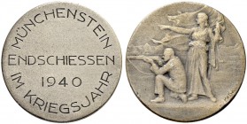 SCHWEIZ - Schützentaler, Schützenmedaillen & Schützenvaria
Basel
Silbermedaille 1940. Münchenstein. Endschiessen. 16.98 g. Richter (Schützenmedaille...