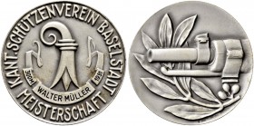 SCHWEIZ - Schützentaler, Schützenmedaillen & Schützenvaria
Basel
Silbermedaille 1951. Baselstadt. Kantonalschützenverein. Meisterschaft. 49.97 g. Ri...