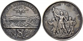SCHWEIZ - Schützentaler, Schützenmedaillen & Schützenvaria
Bern
Silbermedaille 1885. Bern. Eidgenössisches Schützenfest. 39.66 g. Richter (Schützenm...