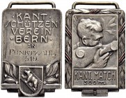 SCHWEIZ - Schützentaler, Schützenmedaillen & Schützenvaria
Bern
Silbermedaille o. J. (um 1930/1940). Bern. Kantonalschützenverein. Kranzabzeichen. 1...