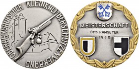 SCHWEIZ - Schützentaler, Schützenmedaillen & Schützenvaria
Bern
Versilberte Bronzemedaille 1960. Oberaargauischer Kleinkaliberschützenverband. Teilv...