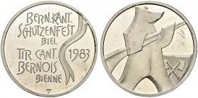 SCHWEIZ - Schützentaler, Schützenmedaillen & Schützenvaria
Bern
Silbermedaille 1983. Biel. Kantonalschützenfest. 14.93 g. Polierte Platte. FDC / Cho...