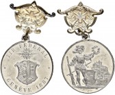 SCHWEIZ - Schützentaler, Schützenmedaillen & Schützenvaria
Genf / Genève
Blei-/Zinnmedaille 1887. Genève. Tir fédéral. 9.87 g. Richter (Schützenmeda...