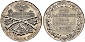 SCHWEIZ - Schützentaler, Schützenmedaillen & Schützenvaria
Genf / Genève
Silbermedaille 1897. Satigny-Russin-Dardagny. Fondation des carabiniers rÈu...