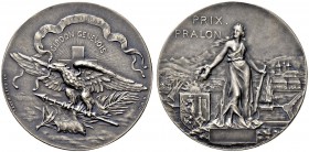SCHWEIZ - Schützentaler, Schützenmedaillen & Schützenvaria
Genf / Genève
Silbermedaille o. J. (ab 1897). Genève. Guidon genevois (Prix Pralon) 17.44...