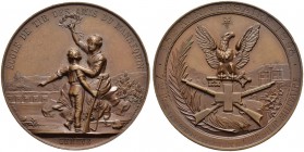 SCHWEIZ - Schützentaler, Schützenmedaillen & Schützenvaria
Genf / Genève
Kupfermedaille 1898. Genève. …cole de tir des Amis du Mannequin. 25Ëme anni...