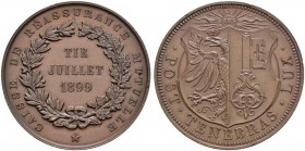 SCHWEIZ - Schützentaler, Schützenmedaillen & Schützenvaria
Genf / Genève
Kupfermedaille 1899. Caisse de la réassurance mutuelle. 29.65 g. Richter (S...