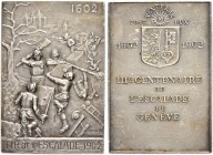 SCHWEIZ - Schützentaler, Schützenmedaillen & Schützenvaria
Genf / Genève
Silbermedaille 1902. Genève. Exercices de l'Arquebuse et de la Navigation. ...