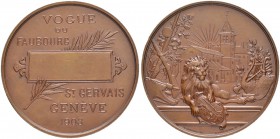 SCHWEIZ - Schützentaler, Schützenmedaillen & Schützenvaria
Genf / Genève
Kupfermedaille 1903. St-Gervais. Vogue du faubourg. 60.17 g. Richter (Schüt...