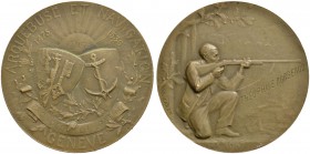 SCHWEIZ - Schützentaler, Schützenmedaillen & Schützenvaria
Genf / Genève
Bronzemedaille 1907. Genève. Arquebuse et navigation. 40.32 g. Richter (Sch...