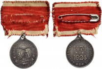 SCHWEIZ - Schützentaler, Schützenmedaillen & Schützenvaria
Genf / Genève
Silbermedaille 1924. Arquebuse et Navigation. 450 e anniversaire. Mit Origi...