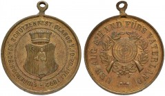 SCHWEIZ - Schützentaler, Schützenmedaillen & Schützenvaria
Glarus
Bronzemedaille 1892. Glarus. Eidgenössisches Schützenfest. 8.02 g. Richter (Schütz...