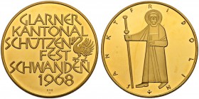 SCHWEIZ - Schützentaler, Schützenmedaillen & Schützenvaria
Glarus
Goldmedaille 1968. Schwanden. Kantonal-Schützenfest. 25.95 g. Selten / Rare. Polie...