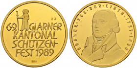 SCHWEIZ - Schützentaler, Schützenmedaillen & Schützenvaria
Glarus
Goldmedaille 1989. Glarus. Kantonalschützenfest. 25.97 g. Selten / Rare. Polierte ...