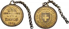 SCHWEIZ - Schützentaler, Schützenmedaillen & Schützenvaria
Graubünden
Vergoldete Silbermedaille 1836. Davos. Bundesfest. 20.64 g. Richter (Schützenm...
