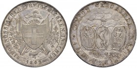 SCHWEIZ - Schützentaler, Schützenmedaillen & Schützenvaria
Graubünden
4 Franken 1842. Chur. Eidgenössisches Freischiessen. 28.35 g. Richter (Schütze...