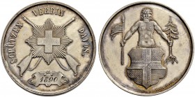 SCHWEIZ - Schützentaler, Schützenmedaillen & Schützenvaria
Graubünden
Silbermedaille 1890. Davos. Schützenverein. 25.73 g. Richter (Schützenmedaille...