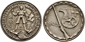 SCHWEIZ - Schützentaler, Schützenmedaillen & Schützenvaria
Graubünden
Silbermedaille 1905. St. Moritz. Festa chantunela da tira. 14.97 g. Richter (S...