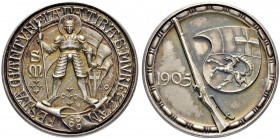 SCHWEIZ - Schützentaler, Schützenmedaillen & Schützenvaria
Graubünden
Silbermedaille 1905. St. Moritz. Festa chantunela da tira. 14.99 g. Richter (S...