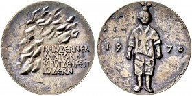 SCHWEIZ - Schützentaler, Schützenmedaillen & Schützenvaria
Luzern
Silbermedaille 1970. Luzern. Kantonalschützenfest. Stempelschneider: Franco Annoni...