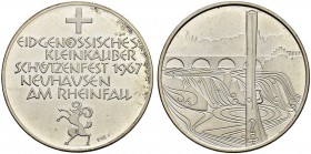 SCHWEIZ - Schützentaler, Schützenmedaillen & Schützenvaria
Schaffhausen
Silbermedaille 1967. Neuhausen am Rheinfall. Eidgenössisches Kleinkaliber-Sc...