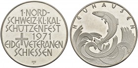 SCHWEIZ - Schützentaler, Schützenmedaillen & Schützenvaria
Schaffhausen
Silbermedaille 1971. Neuhausen am Rheinfall. Nordschweizerisches Kleinkalibe...