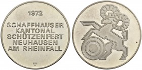SCHWEIZ - Schützentaler, Schützenmedaillen & Schützenvaria
Schaffhausen
Silbermedaille 1972. Neuhausen am Rheinfall. Kantonalschützenfest. 15.04 g. ...