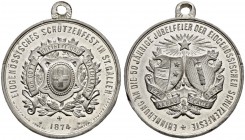 SCHWEIZ - Schützentaler, Schützenmedaillen & Schützenvaria
St. Gallen
Blei-/Zinnmedaille 1874. St. Gallen. Eidgenössisches Schützenfest. 13.65 g. Ri...