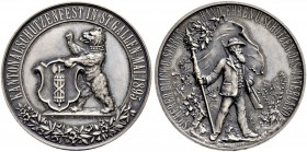 SCHWEIZ - Schützentaler, Schützenmedaillen & Schützenvaria
St. Gallen
Silbermedaille 1895. St. Gallen. Kantonalschützenfest. 41.15 g. Richter (Schüt...