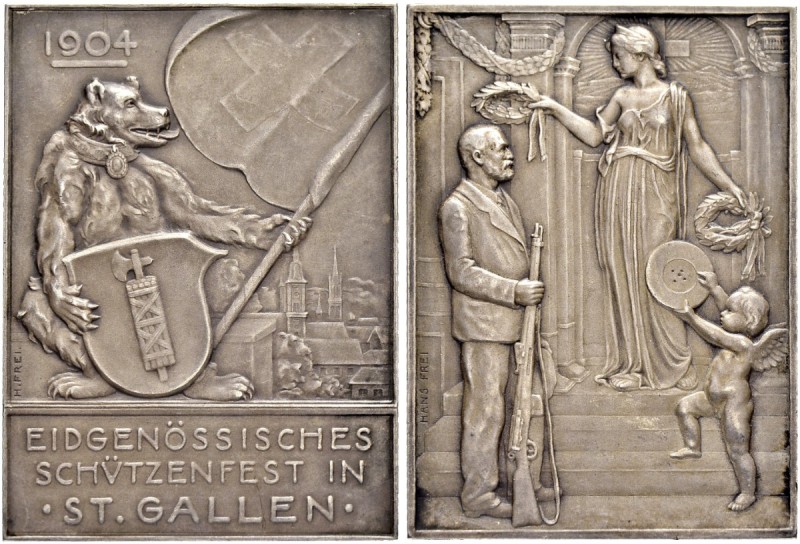 SCHWEIZ - Schützentaler, Schützenmedaillen & Schützenvaria
St. Gallen
Silberme...
