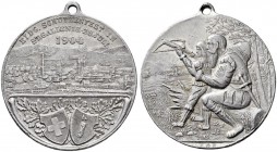 SCHWEIZ - Schützentaler, Schützenmedaillen & Schützenvaria
St. Gallen
Aluminiummedaille 1904. St. Gallen. Eidgenössisches Schützenfest. 6.40 g. Rich...