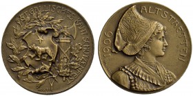 SCHWEIZ - Schützentaler, Schützenmedaillen & Schützenvaria
St. Gallen
Bronzemedaille 1906. Altstätten. Kantonalschützenfest. 6.43 g. Richter (Schütz...