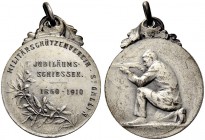 SCHWEIZ - Schützentaler, Schützenmedaillen & Schützenvaria
St. Gallen
Silbermedaille 1910. St. Gallen. Militärschützenverein. Jubiläumsschiessen 186...