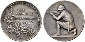 SCHWEIZ - Schützentaler, Schützenmedaillen & Schützenvaria
St. Gallen
Silbermedaille 1920. St. Gallen. Militärschützenverein. Für fleissigen Übungsb...