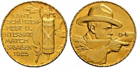 SCHWEIZ - Schützentaler, Schützenmedaillen & Schützenvaria
St. Gallen
Goldmedaille 1925. St. Gallen. Kantonalschützenfest und internationaler Match....