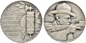 SCHWEIZ - Schützentaler, Schützenmedaillen & Schützenvaria
St. Gallen
Silbermedaille 1925. St. Gallen. Kantonalschützenfest und internationaler Matc...