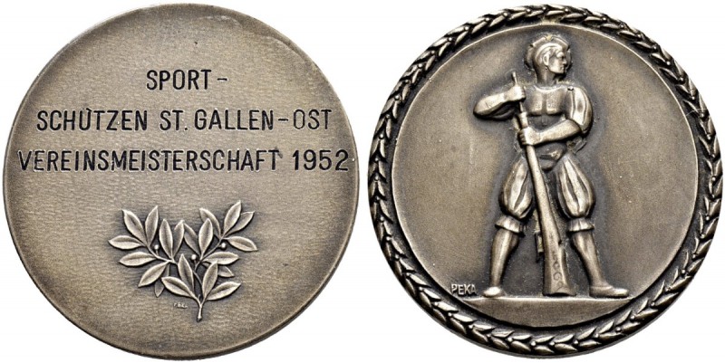 SCHWEIZ - Schützentaler, Schützenmedaillen & Schützenvaria
St. Gallen
Versilbe...