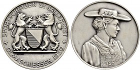 SCHWEIZ - Schützentaler, Schützenmedaillen & Schützenvaria
St. Gallen
Silbermedaille 1959. St. Gallen. Sportschützen St. Gallen-Ost. Olmaschiessen. ...