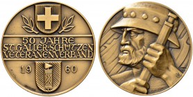SCHWEIZ - Schützentaler, Schützenmedaillen & Schützenvaria
St. Gallen
Bronzemedaille 1960. St. Gallen. 50 Jahre Schützenveteranen-Verband. 30.45 g. ...