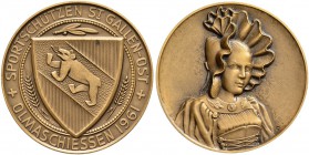 SCHWEIZ - Schützentaler, Schützenmedaillen & Schützenvaria
St. Gallen
Kupfermedaille 1961. St. Gallen. Sportschützen St. Gallen-Ost. Olmaschiessen. ...