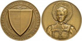 SCHWEIZ - Schützentaler, Schützenmedaillen & Schützenvaria
St. Gallen
Kupfermedaille 1963. St. Gallen. Sportschützen St. Gallen-Ost. Olmaschiessen. ...