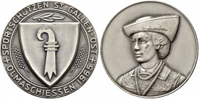 SCHWEIZ - Schützentaler, Schützenmedaillen & Schützenvaria
St. Gallen
Silbermedaille 1965. St. Gallen. Sportschützen St. Gallen-Ost. Olmaschiessen. ...