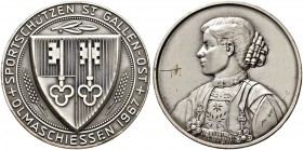 SCHWEIZ - Schützentaler, Schützenmedaillen & Schützenvaria
St. Gallen
Silbermedaille 1967. St. Gallen. Sportschützen St. Gallen-Ost. Olmaschiessen. ...
