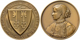 SCHWEIZ - Schützentaler, Schützenmedaillen & Schützenvaria
St. Gallen
Kupfermedaille 1967. St. Gallen. Sportschützen St. Gallen-Ost. Olmaschiessen. ...